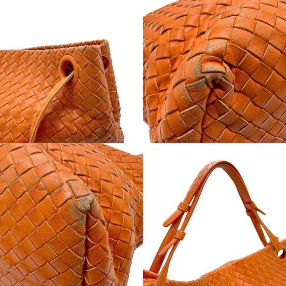 BOTTEGA VENETA Shoulder Bag Intrecciato Leather Orange Women's z3288 - Picture 4 of 5